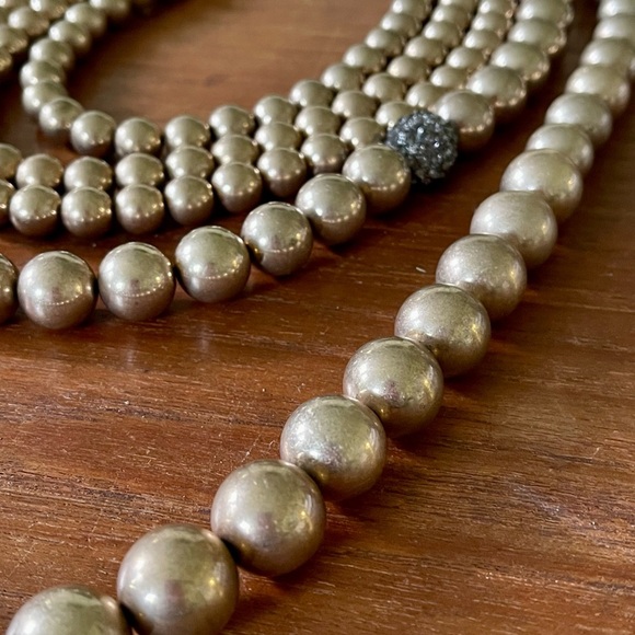 Anthropologie Gold Jumbo Beaded Necklace - Picture 3 of 8